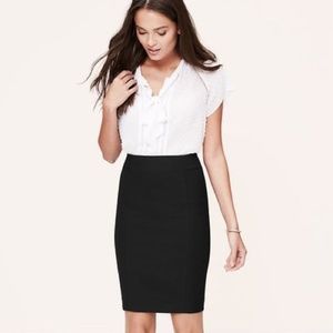 Ann Taylor LOFT Black Scuba Pencil Skirt
